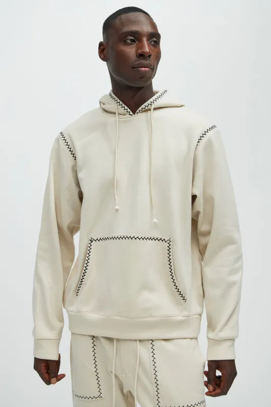 Casual Contrast Stitch Hoodie - Off White sold by Fashion Nova