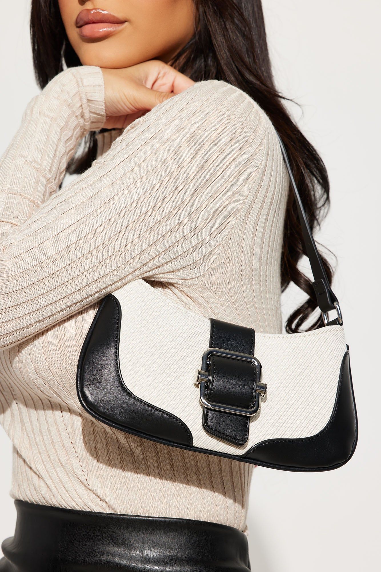 Scarlett Handbag - Ivory/combo sold by Fashion Nova