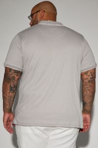 Birdie Short Sleeve Polo - Grey sold by Fashion Nova
