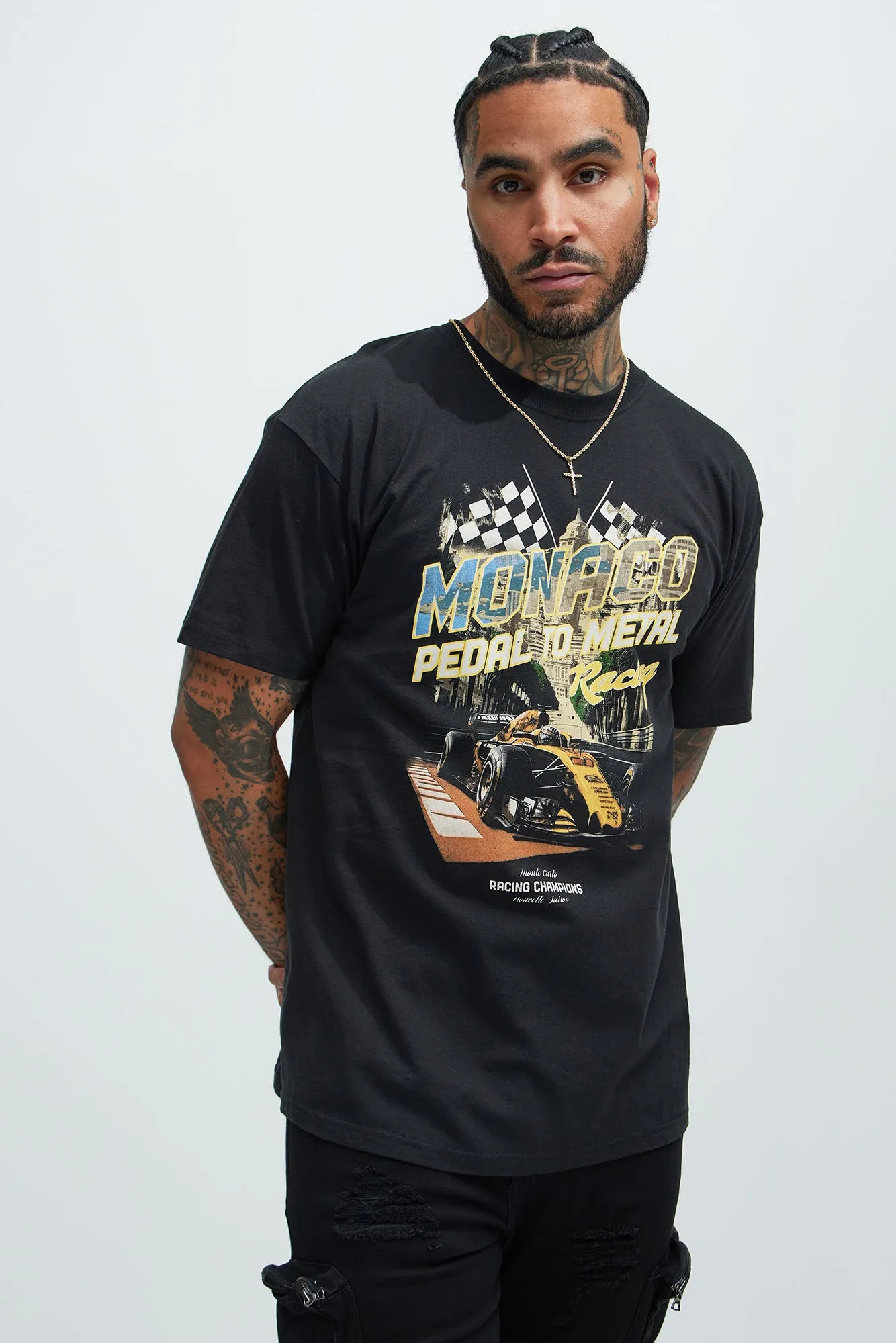 Monaco Racing Champion Short Sleeve Tee - Black sold by Fashion Nova