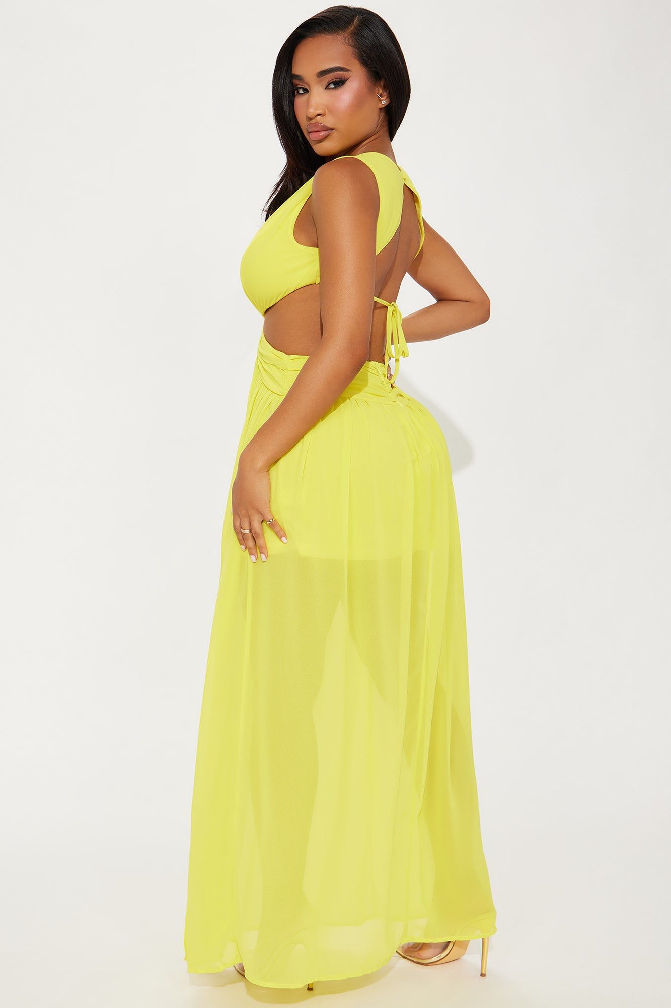 Kelli Chiffon Maxi Dress - Yellow sold by Fashion Nova product image thumbnail 3
