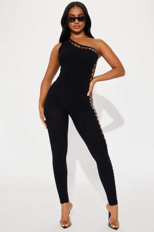 This Is Now Seamless Jumpsuit - Black sold by Fashion Nova