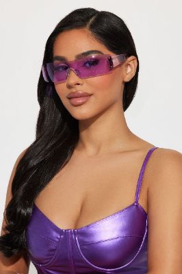 Not Living With Out You Sunglasses - Purple sold by Fashion Nova
