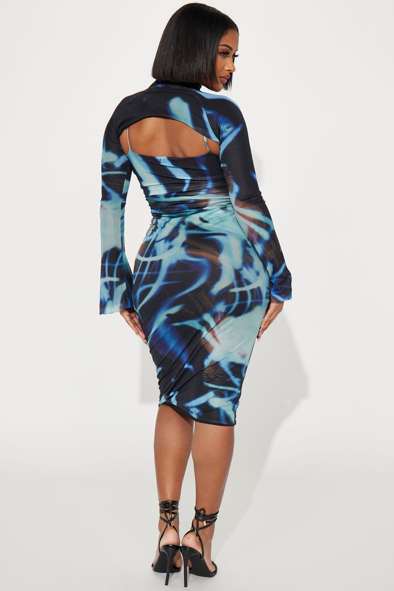 Molly Mesh Midi Dress - Blue/combo sold by Fashion Nova product image thumbnail 3