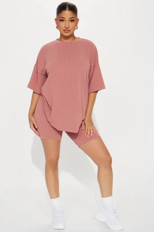 Jasmine Ribbed Short Set - Mauve sold by Fashion Nova