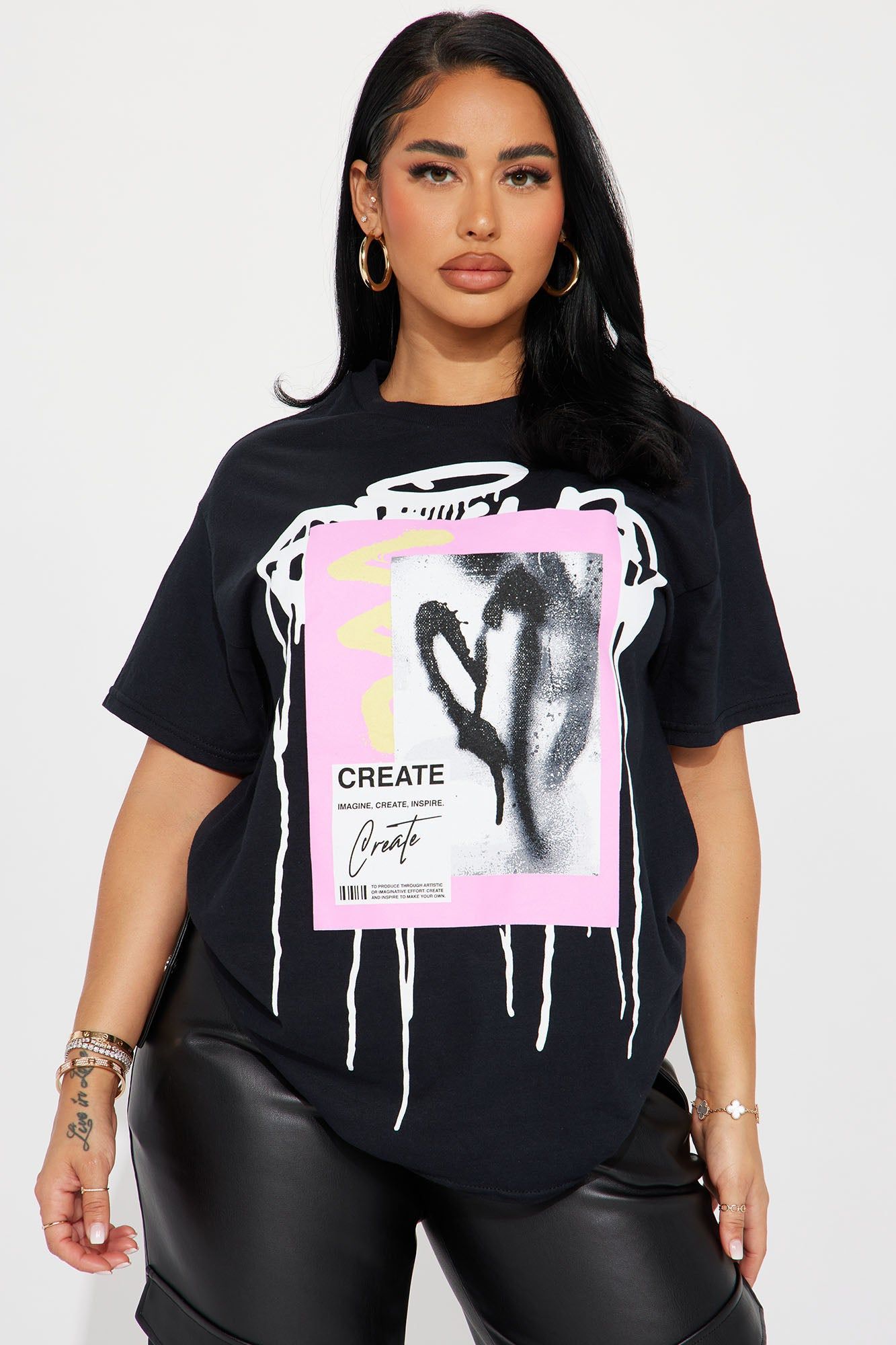 Create Love Graffiti Tshirt - Black sold by Fashion Nova