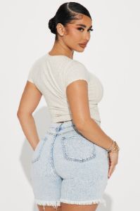 Cora Classic Crew Neck Tee - Oatmeal sold by Fashion Nova