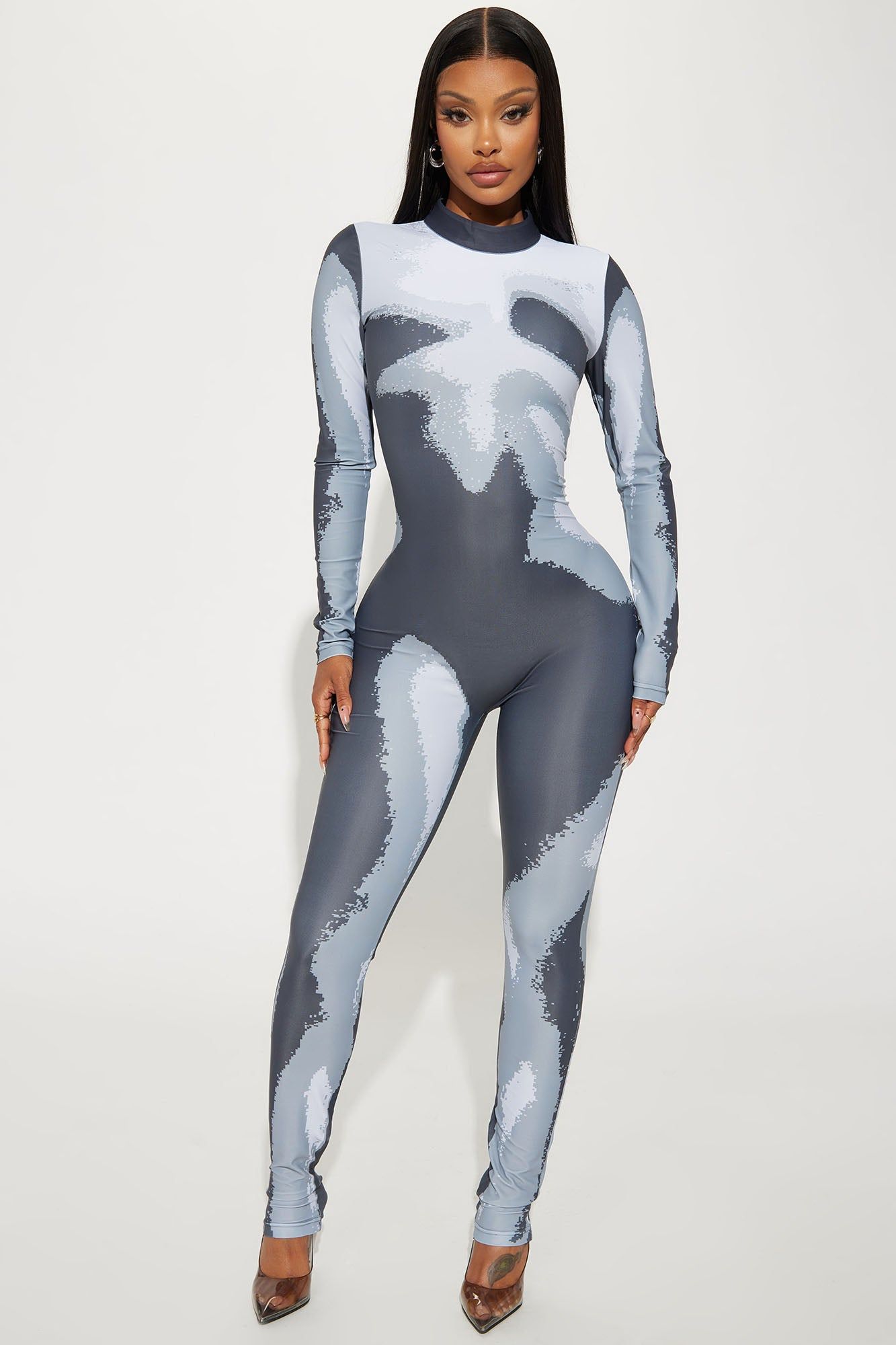 Waves Of Grey Jumpsuit - Grey/combo sold by Fashion Nova product image thumbnail 4