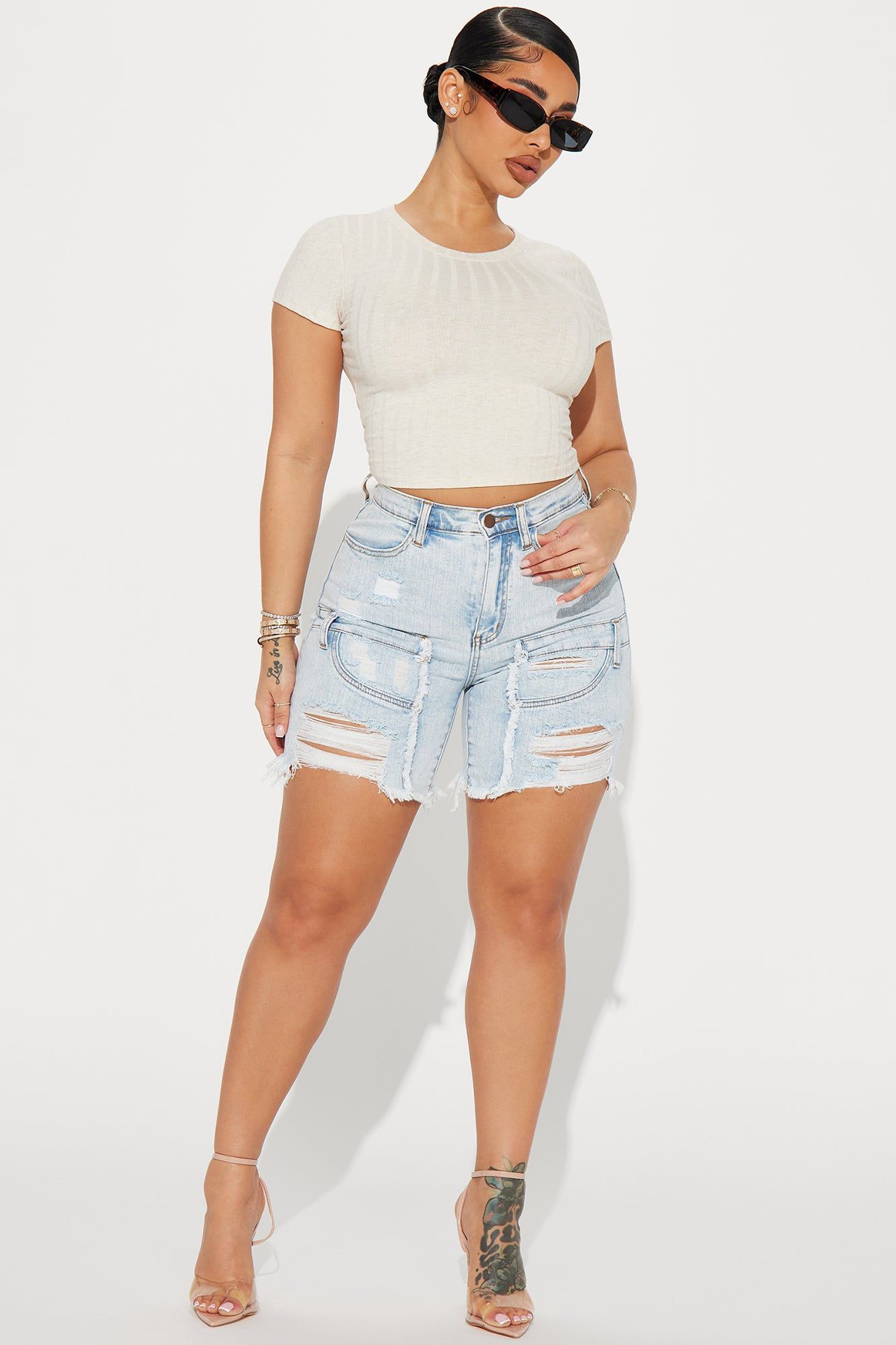 Cora Classic Crew Neck Tee - Oatmeal sold by Fashion Nova product image thumbnail 2