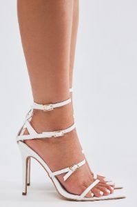 Catch Me Offline Heeled Sandals - White sold by Fashion Nova