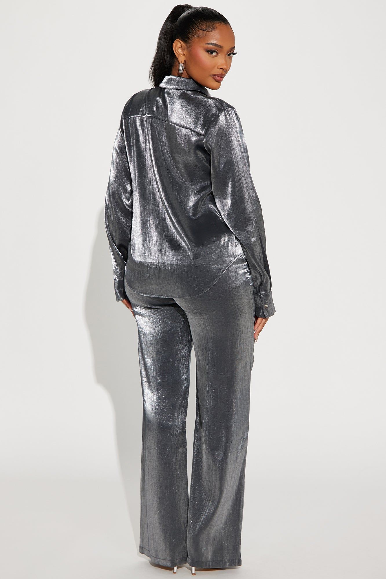 Karolina Metallic Pant Set - Grey sold by Fashion Nova product image thumbnail 3