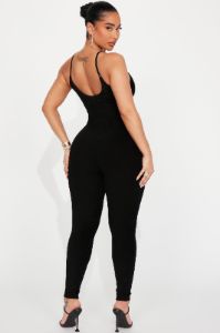 Rayna Terry Cloth Seamless Jumpsuit - Black sold by Fashion Nova