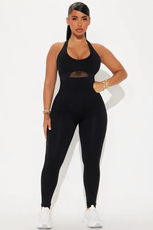 Keep Your Balance Active Jumpsuit - Black sold by Fashion Nova