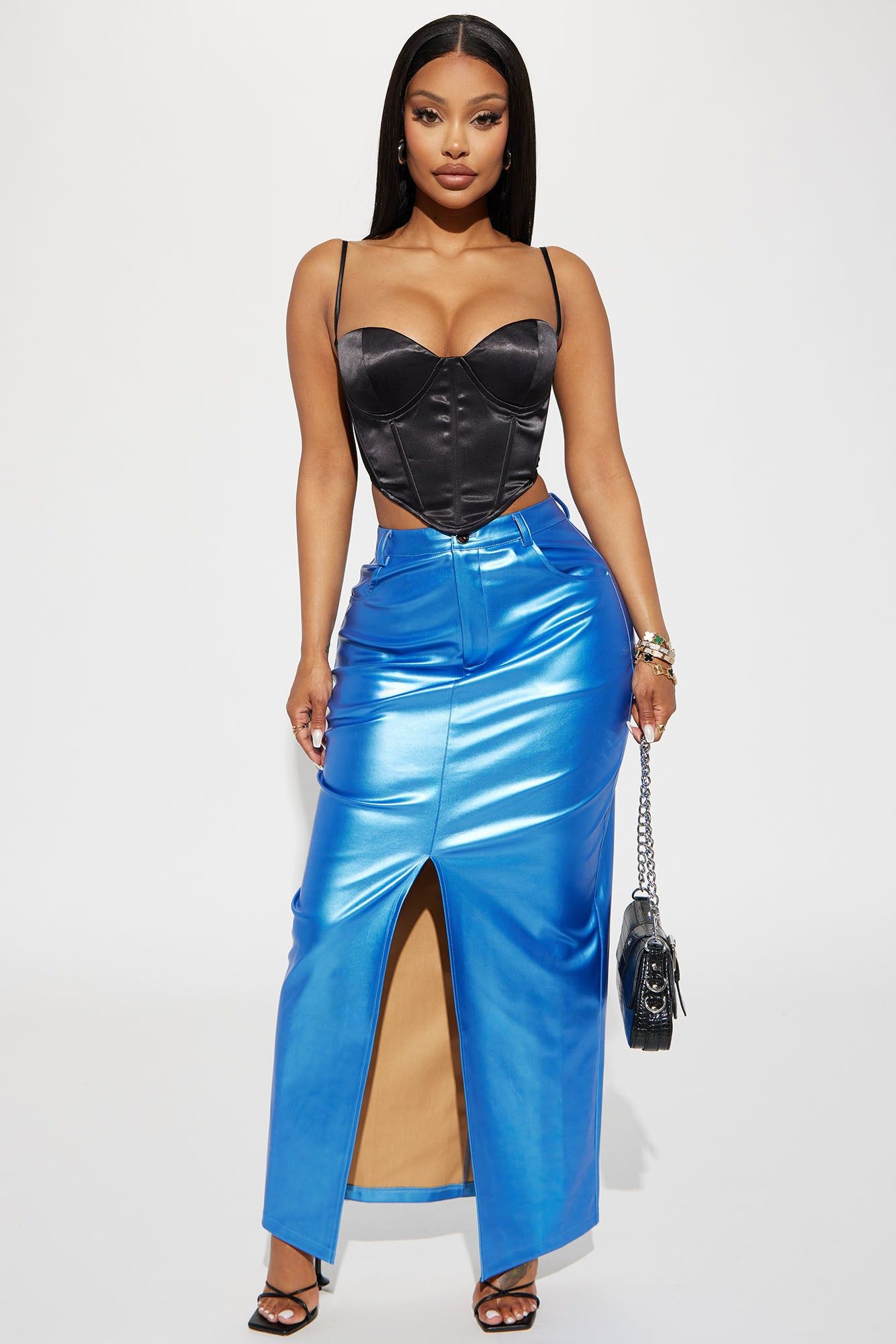 Stella Satin Corset Top - Black sold by Fashion Nova product image thumbnail 2