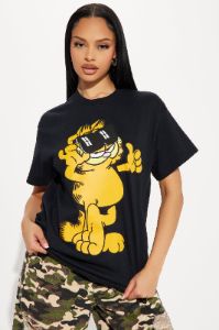 Garfield Cool Cat Tee - Black sold by Fashion Nova