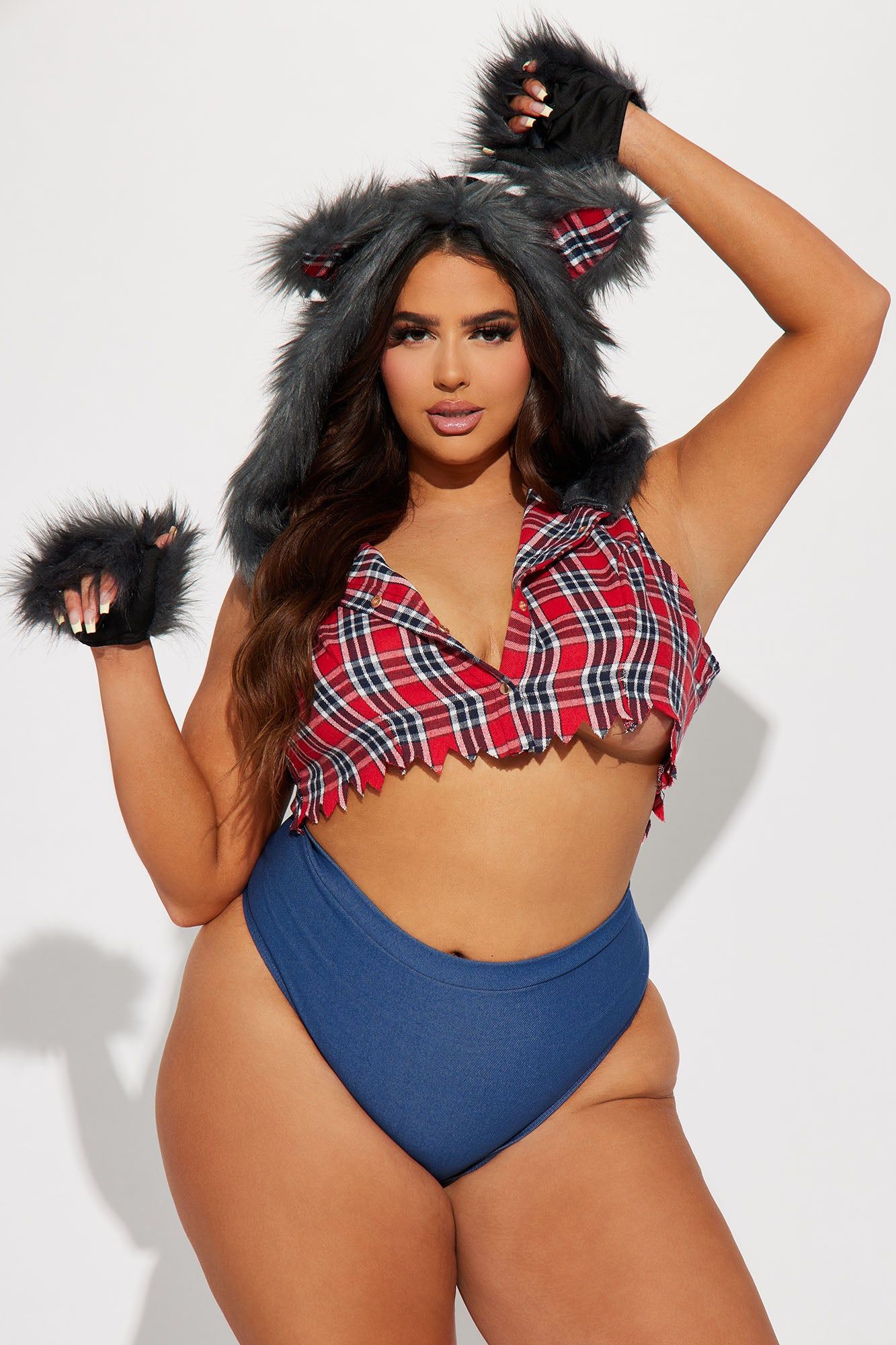Full Moon Babe Werewolf 3 Piece Costume Set - Red/combo sold by Fashion Nova product image thumbnail 6