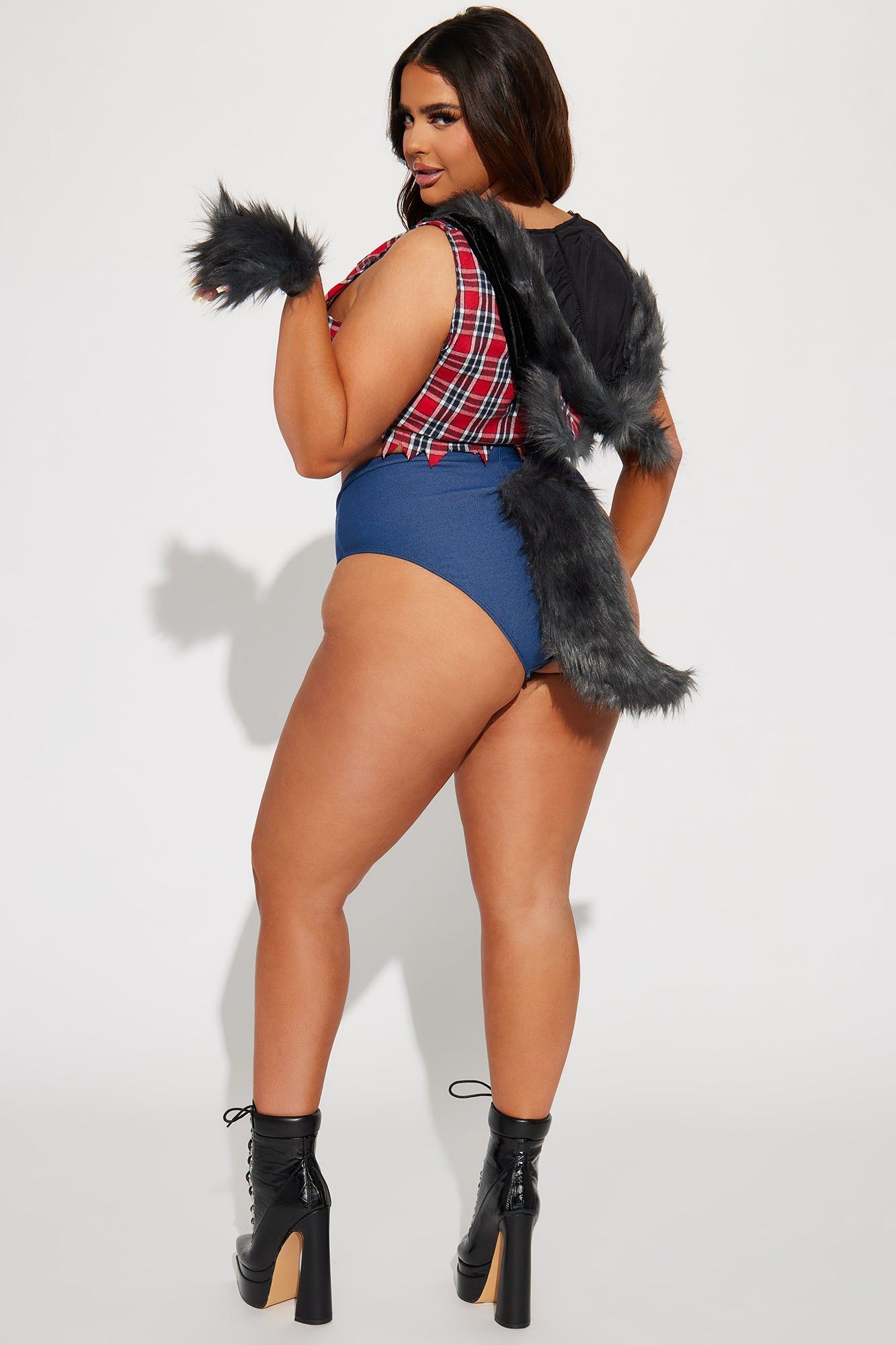 Full Moon Babe Werewolf 3 Piece Costume Set - Red/combo sold by Fashion Nova product image thumbnail 7