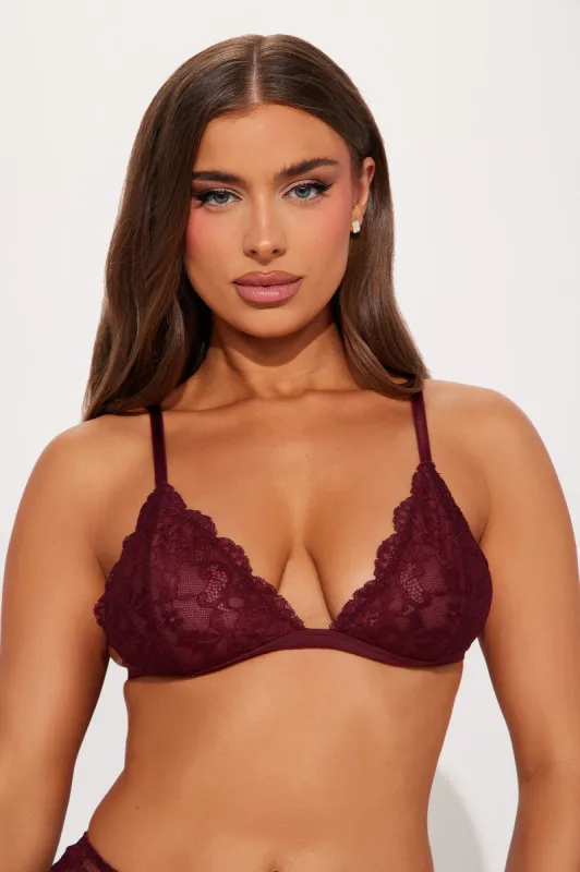 Nova Lace Triangle Bralette - Wine sold by Fashion Nova