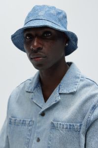 Paisley Denim Bucket Hat - Blue sold by Fashion Nova