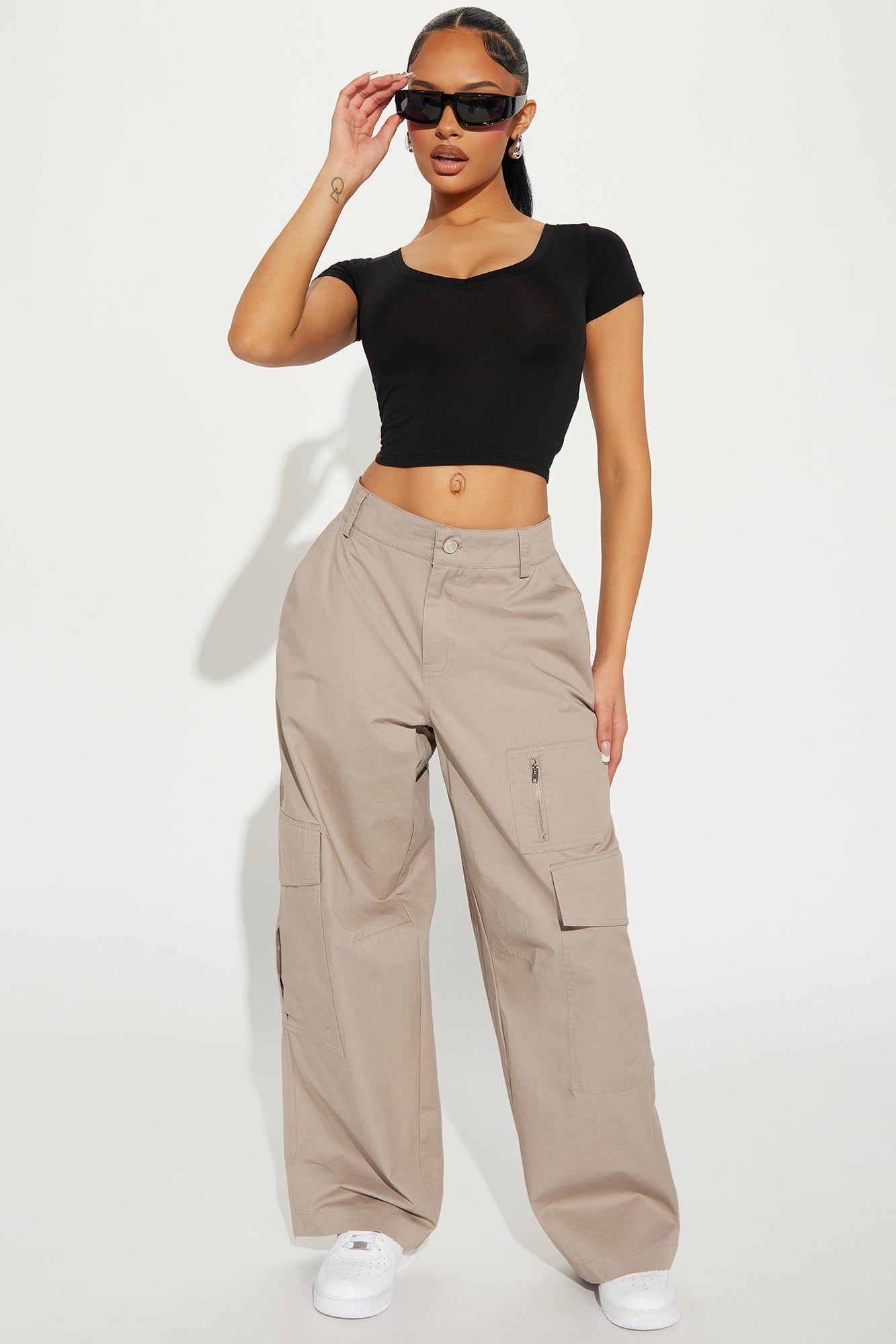 Vanessa V-Neck Crop Top - Black sold by Fashion Nova product image thumbnail 2