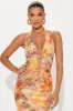 Im A Fairytale Mesh Maxi Dress - Orange/combo sold by Fashion Nova