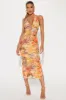 Im A Fairytale Mesh Maxi Dress - Orange/combo sold by Fashion Nova