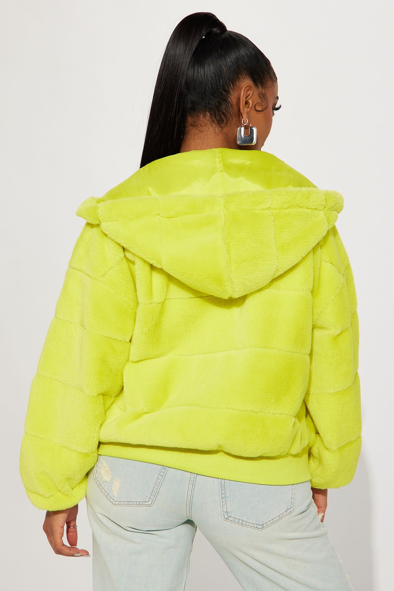 So Delighted Faux Fur Puffer Jacket - Green sold by Fashion Nova product image thumbnail 3