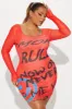 Adore Me More Mesh Mini Dress - Red sold by Fashion Nova