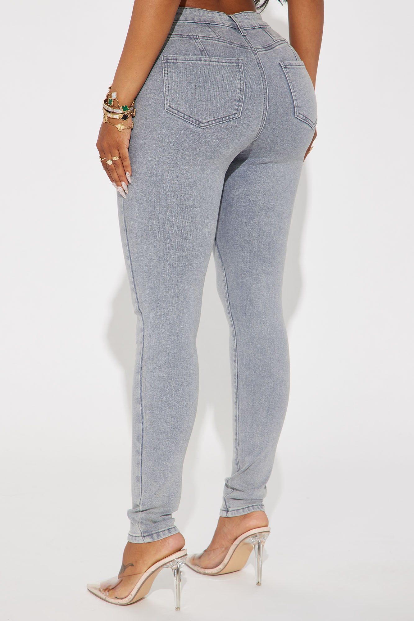 Shape Up Sculpting Stretch Skinny Jeans - Grey sold by Fashion Nova product image thumbnail 3