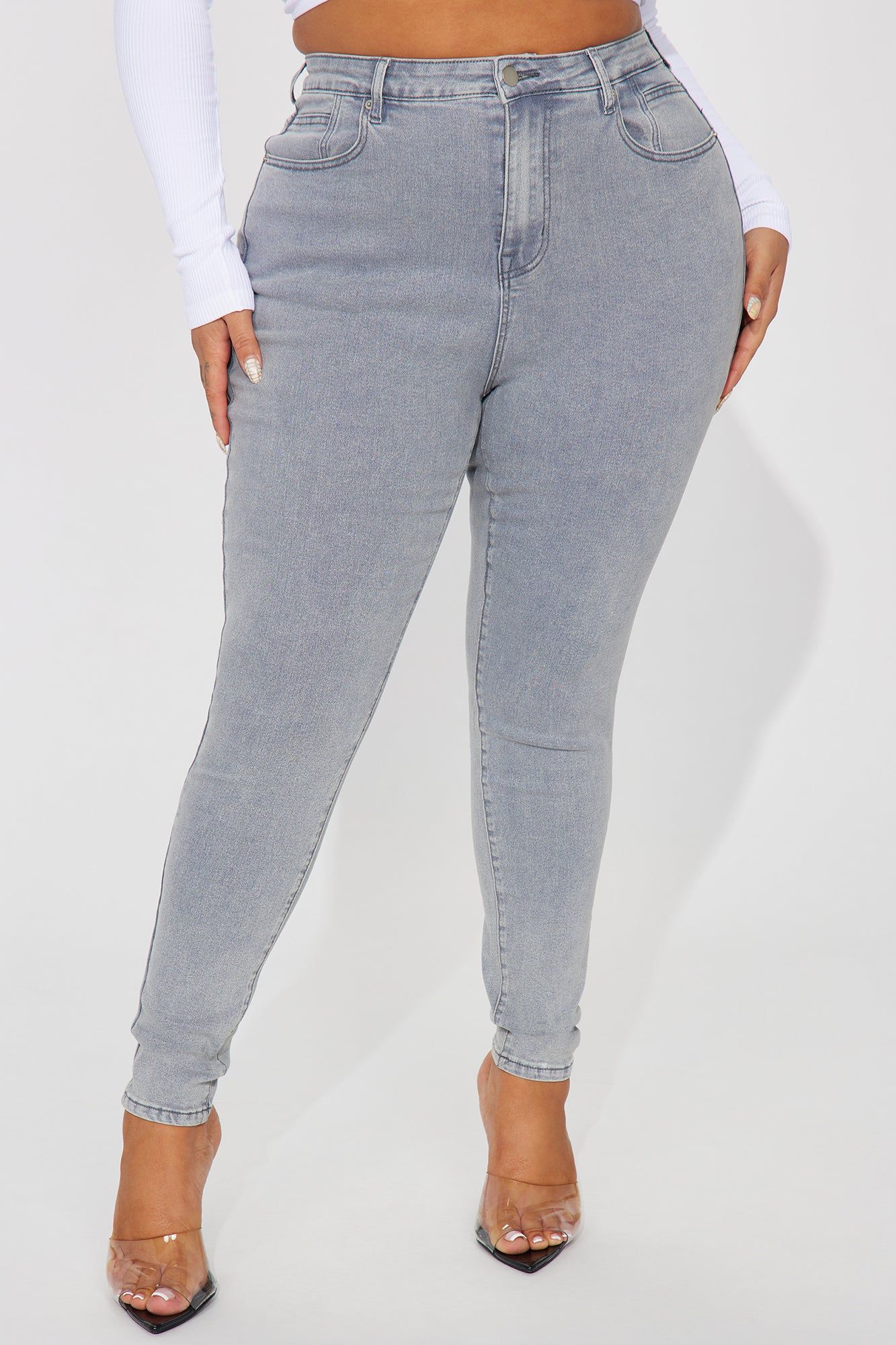 Shape Up Sculpting Stretch Skinny Jeans - Grey sold by Fashion Nova product image thumbnail 6
