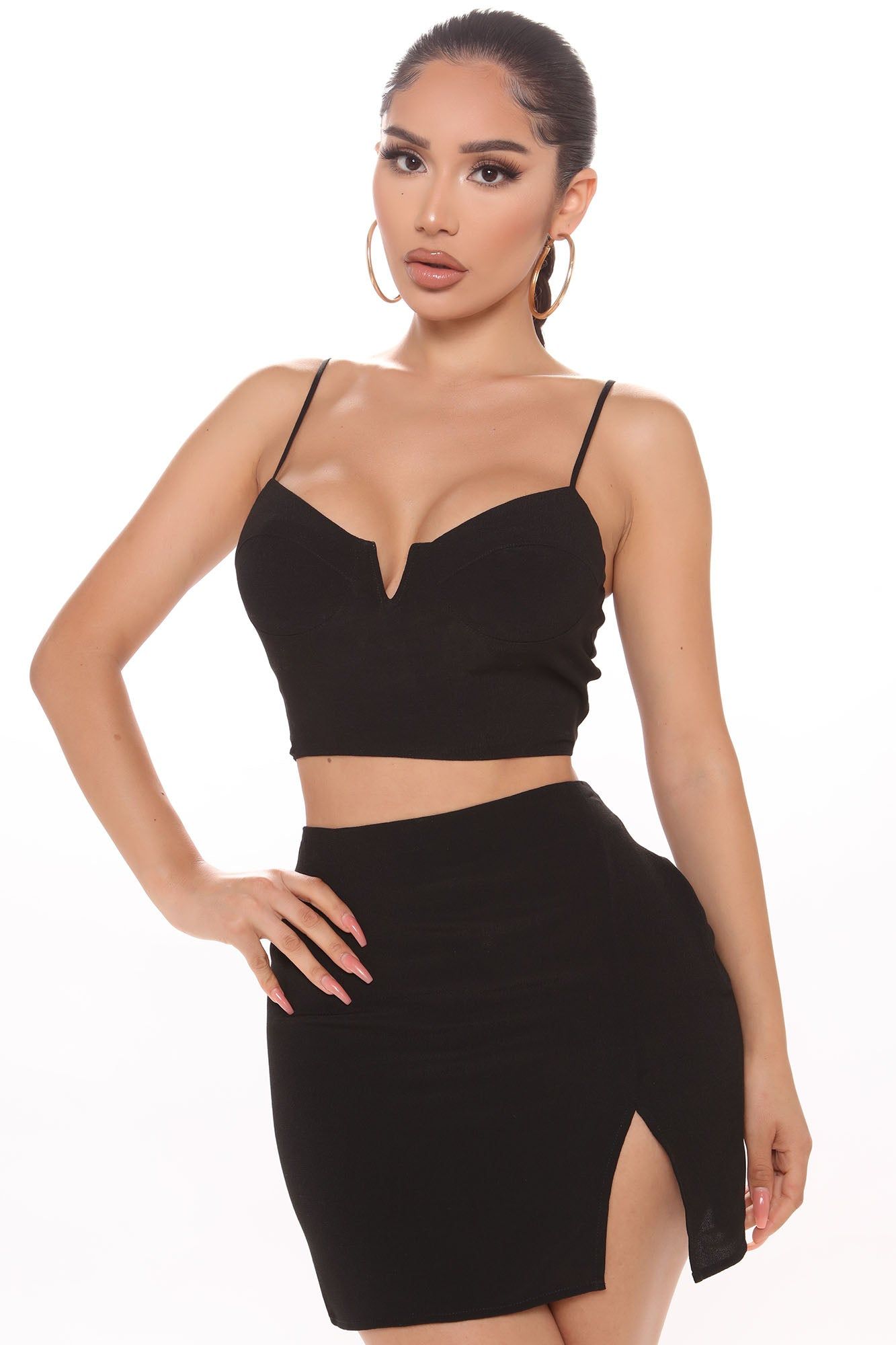 I Just Wanna Be Yours Skirt Set - Black sold by Fashion Nova