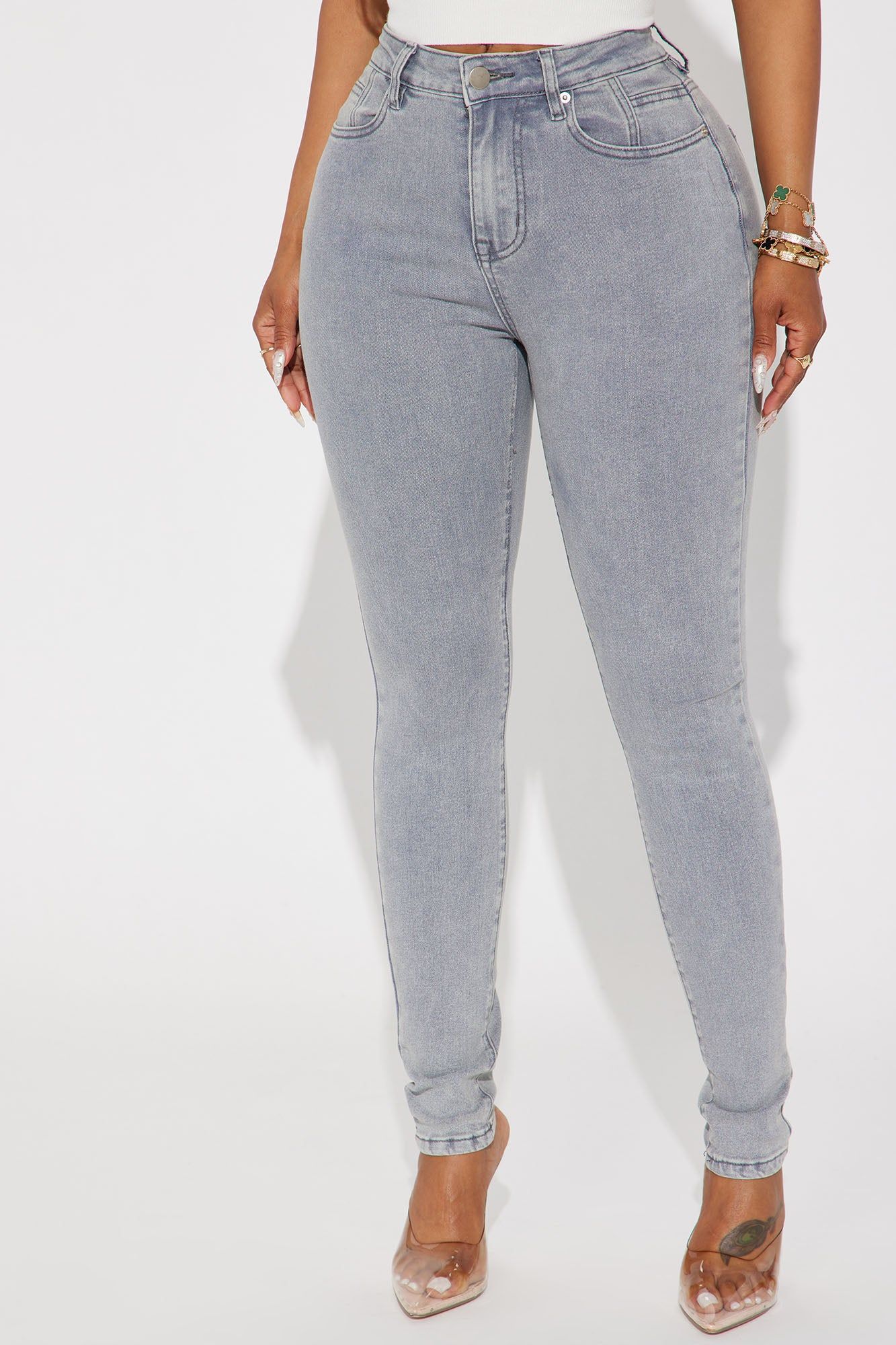 Shape Up Sculpting Stretch Skinny Jeans - Grey sold by Fashion Nova product image thumbnail 2