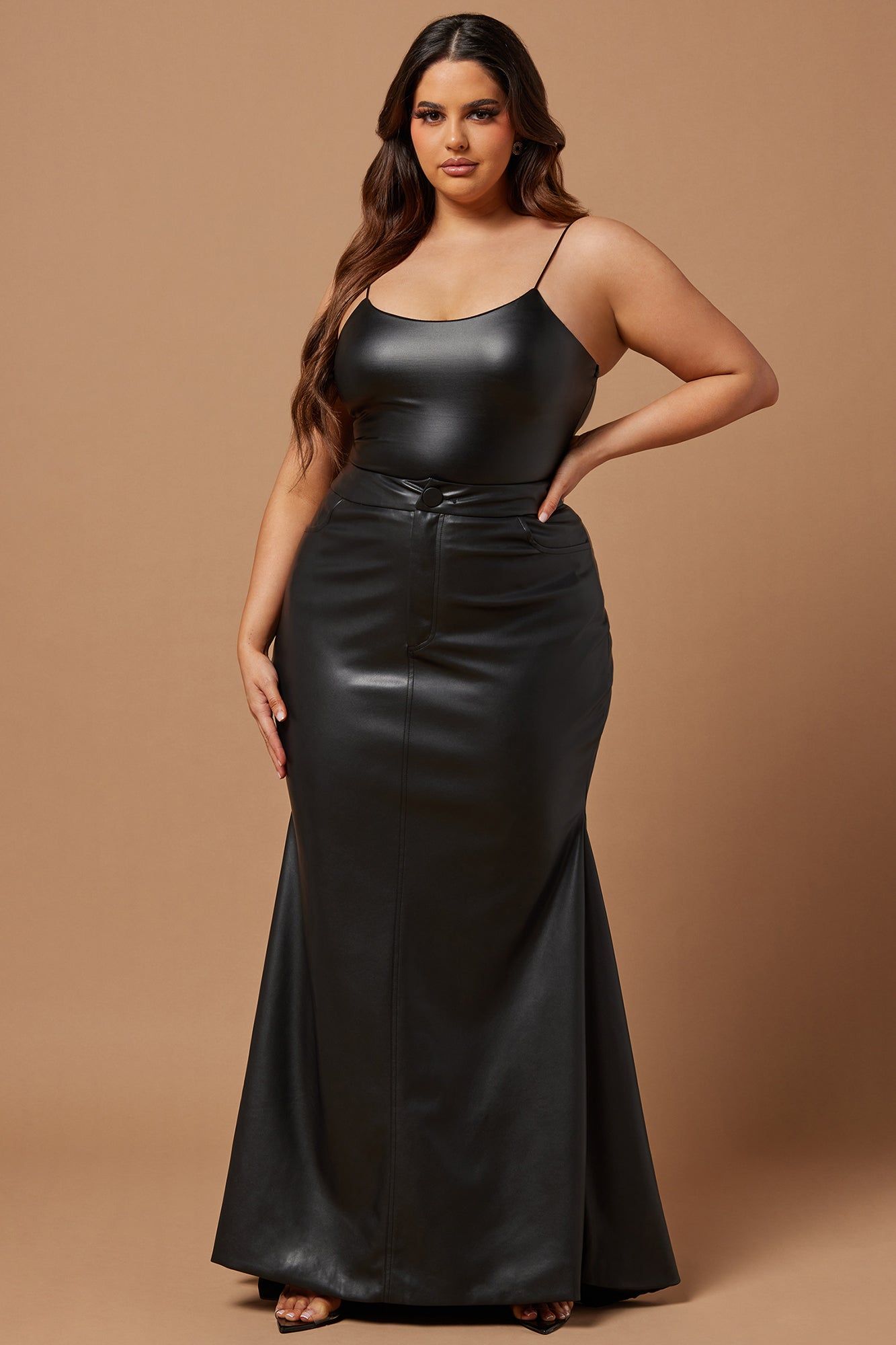Presley Faux Leather Mermaid Maxi Skirt - Black sold by Fashion Nova product image thumbnail 4