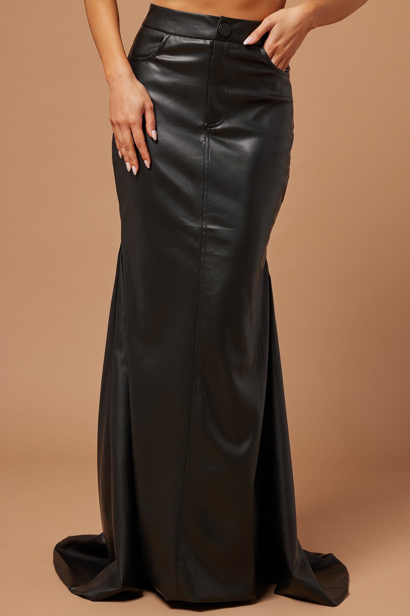 Presley Faux Leather Mermaid Maxi Skirt - Black sold by Fashion Nova product image thumbnail 2