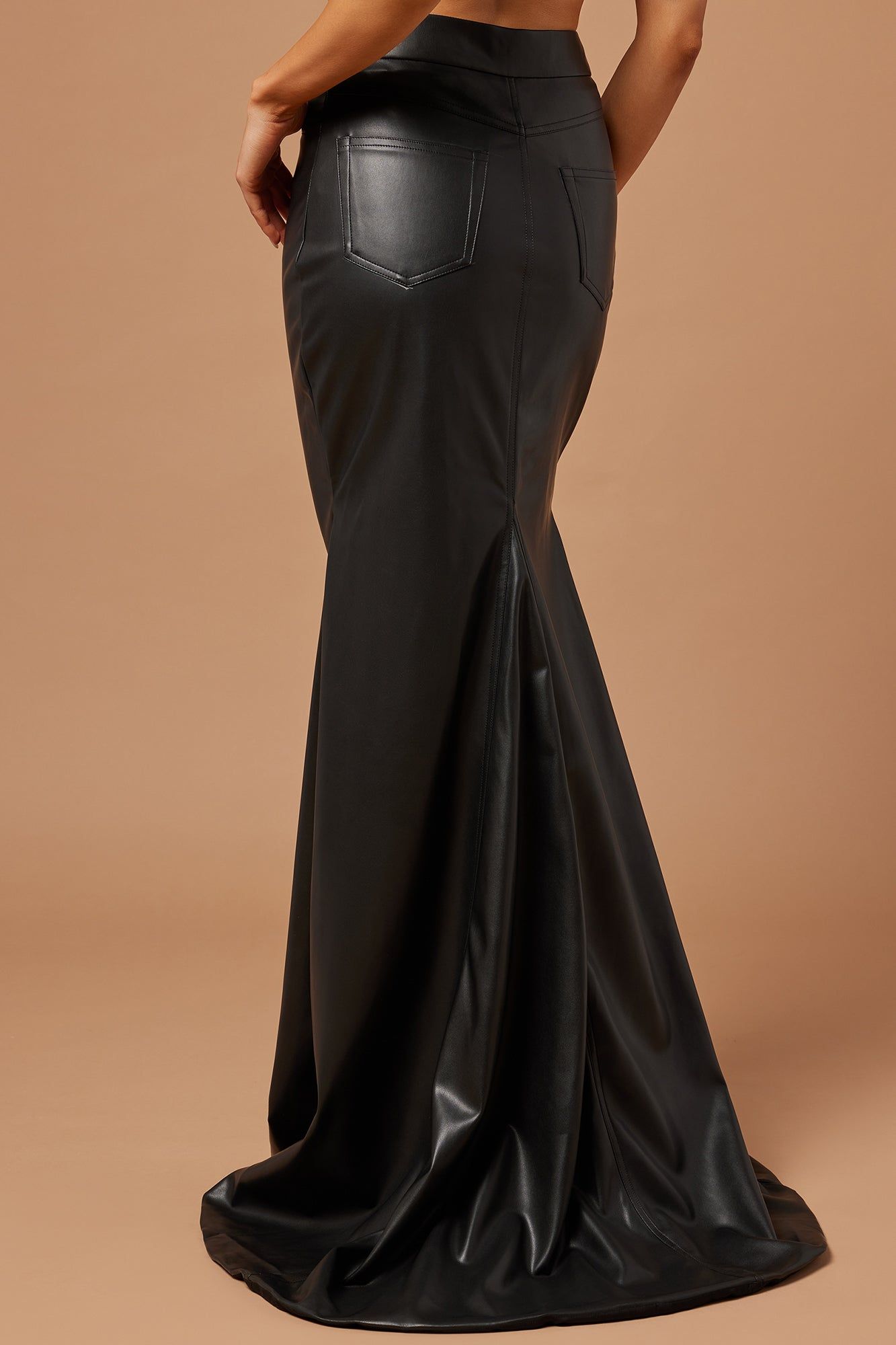 Presley Faux Leather Mermaid Maxi Skirt - Black sold by Fashion Nova product image thumbnail 3