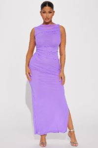 Catalina Mesh Maxi Dress - Purple sold by Fashion Nova