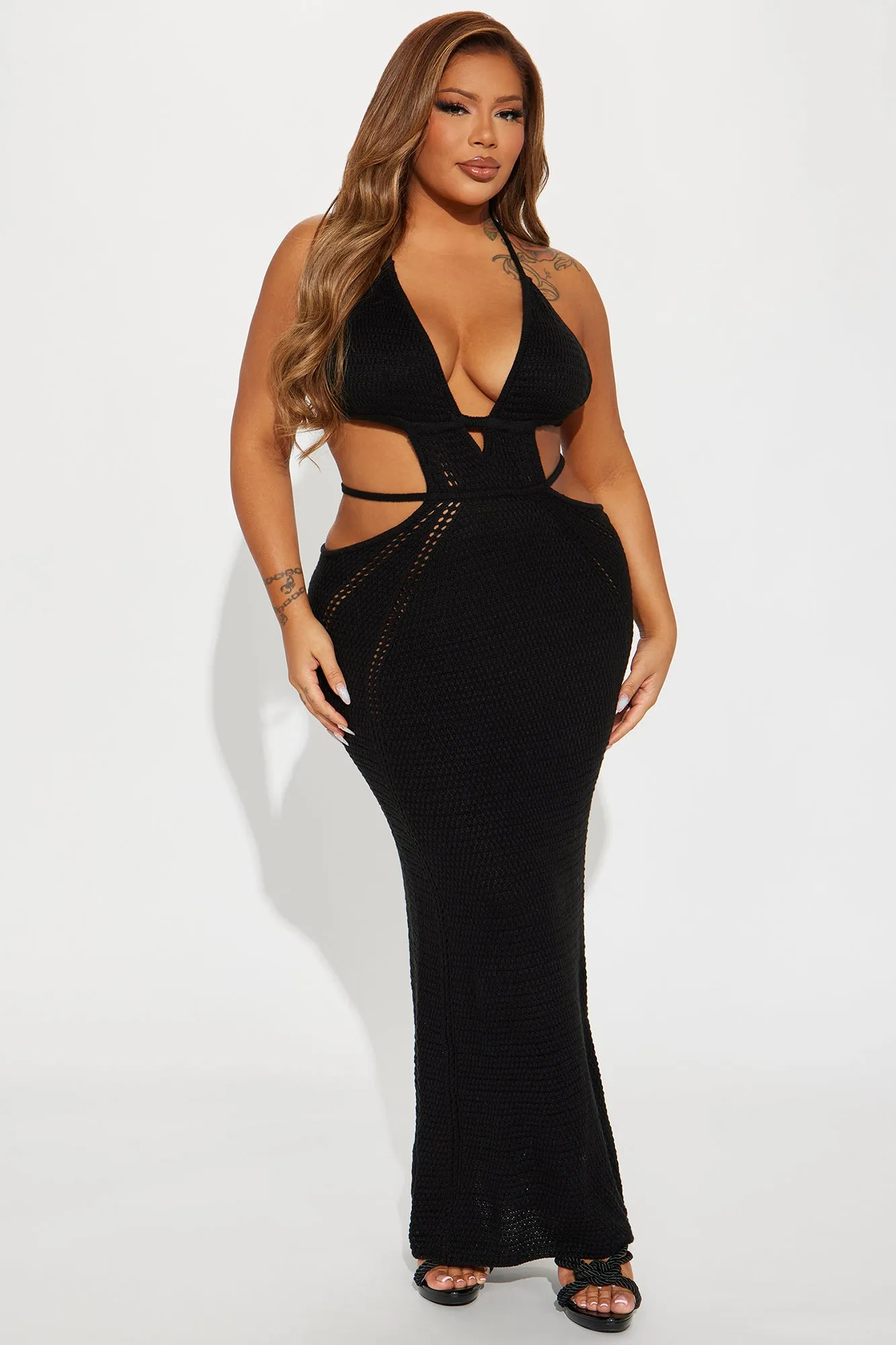 Easy Breezy Crochet Maxi Dress - Black sold by Fashion Nova product image thumbnail 4