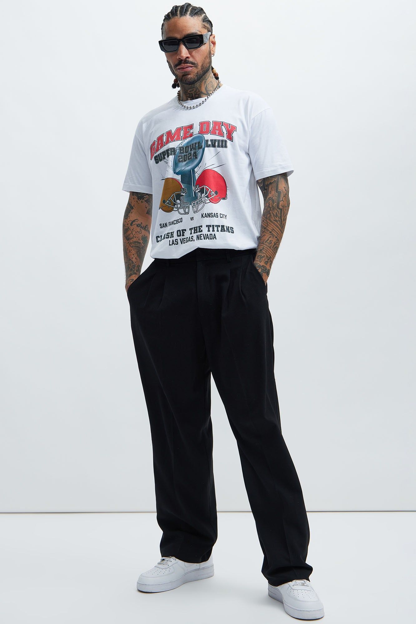 Game Day Clash Of The Titans Short Sleeve Tee - White sold by Fashion Nova product image thumbnail 2