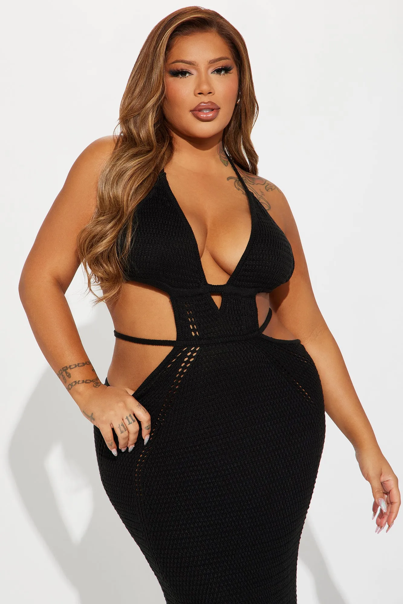 Easy Breezy Crochet Maxi Dress - Black sold by Fashion Nova product image thumbnail 5