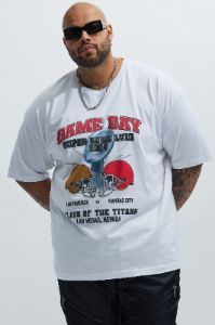 Game Day Clash Of The Titans Short Sleeve Tee - White sold by Fashion Nova