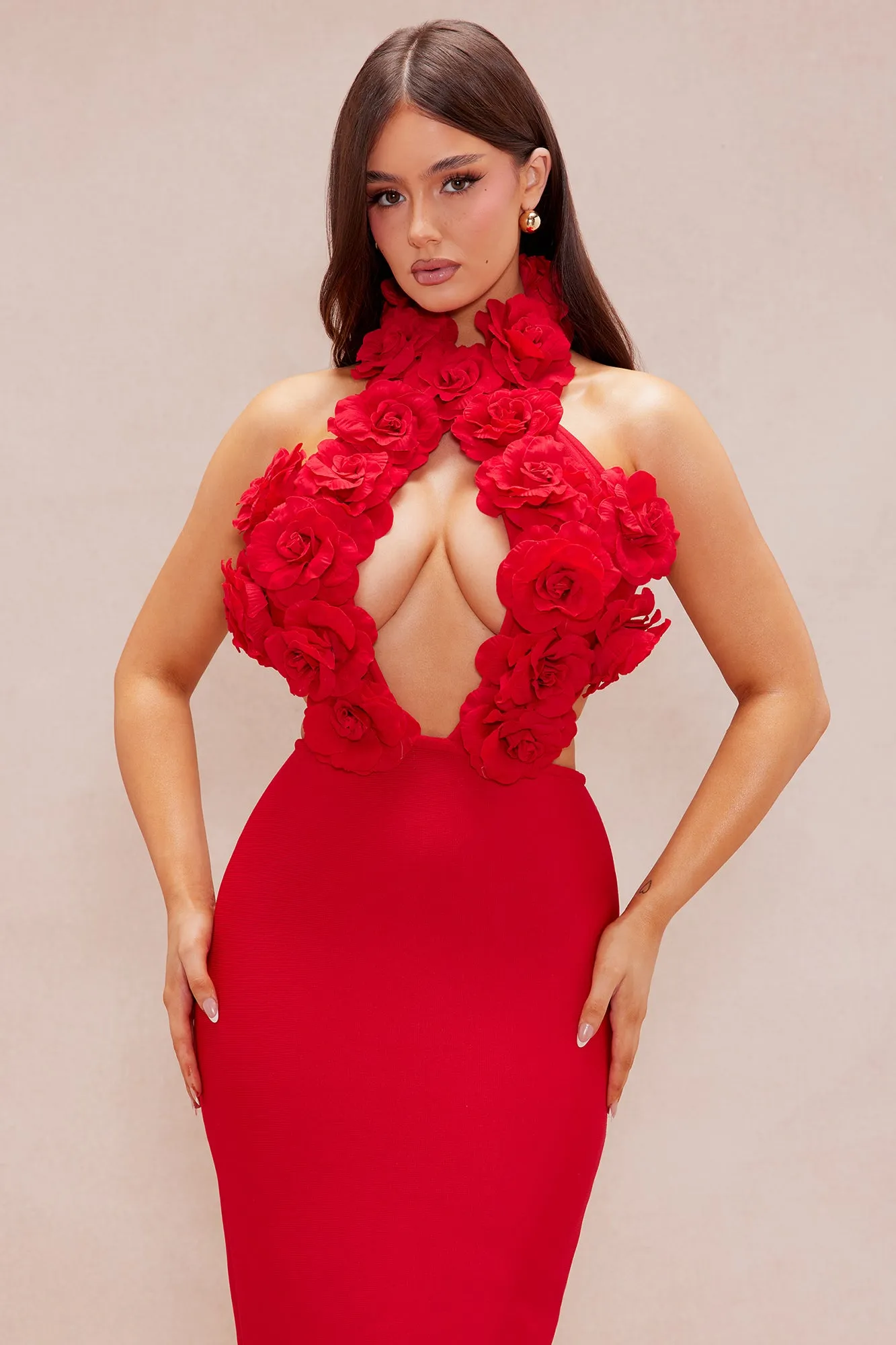 Rose Bandage Maxi Dress - Red sold by Fashion Nova product image thumbnail 2