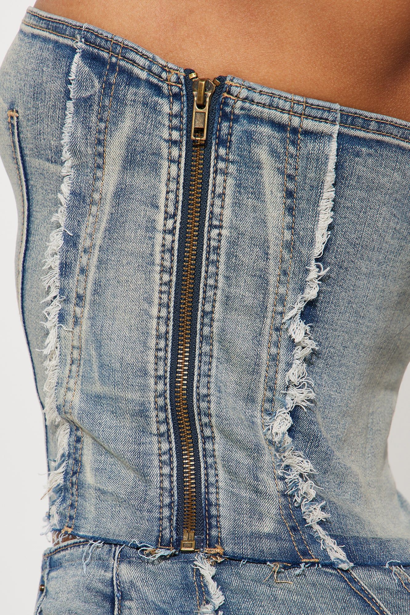 Amber Strapless Denim Top - Vintage Wash sold by Fashion Nova product image thumbnail 5