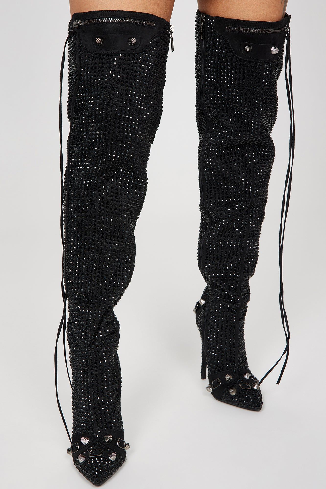 Starry Nights Knee High Heeled Boots - Black sold by Fashion Nova product image thumbnail 2