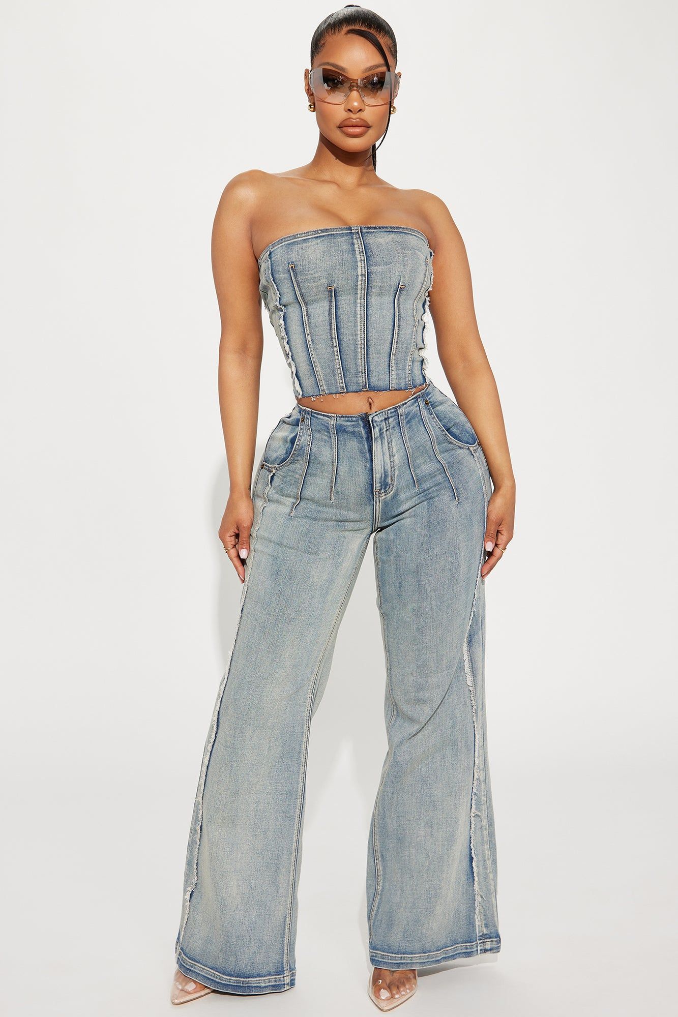 Amber Strapless Denim Top - Vintage Wash sold by Fashion Nova product image thumbnail 2
