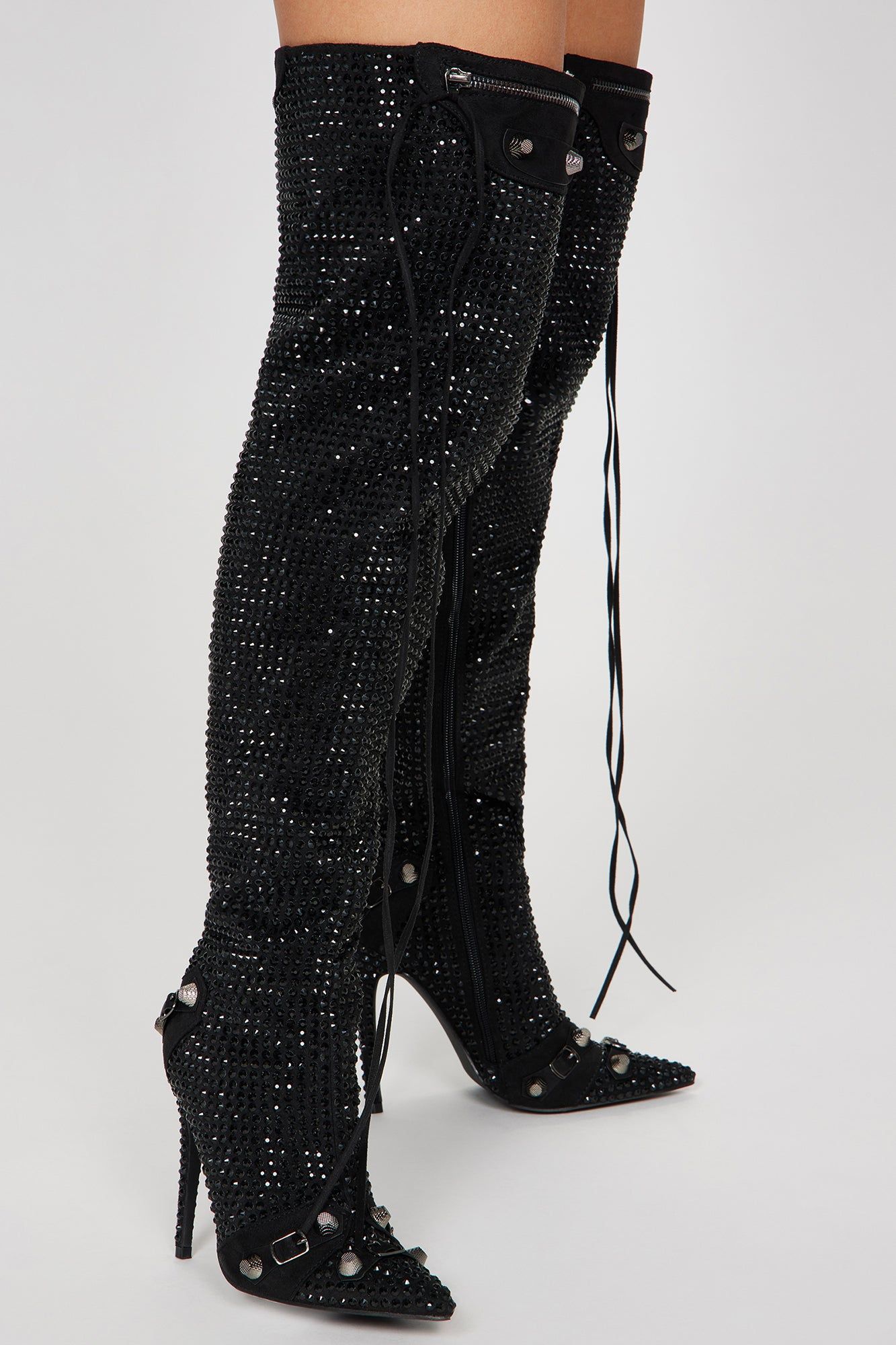 Starry Nights Knee High Heeled Boots - Black sold by Fashion Nova product image thumbnail 3