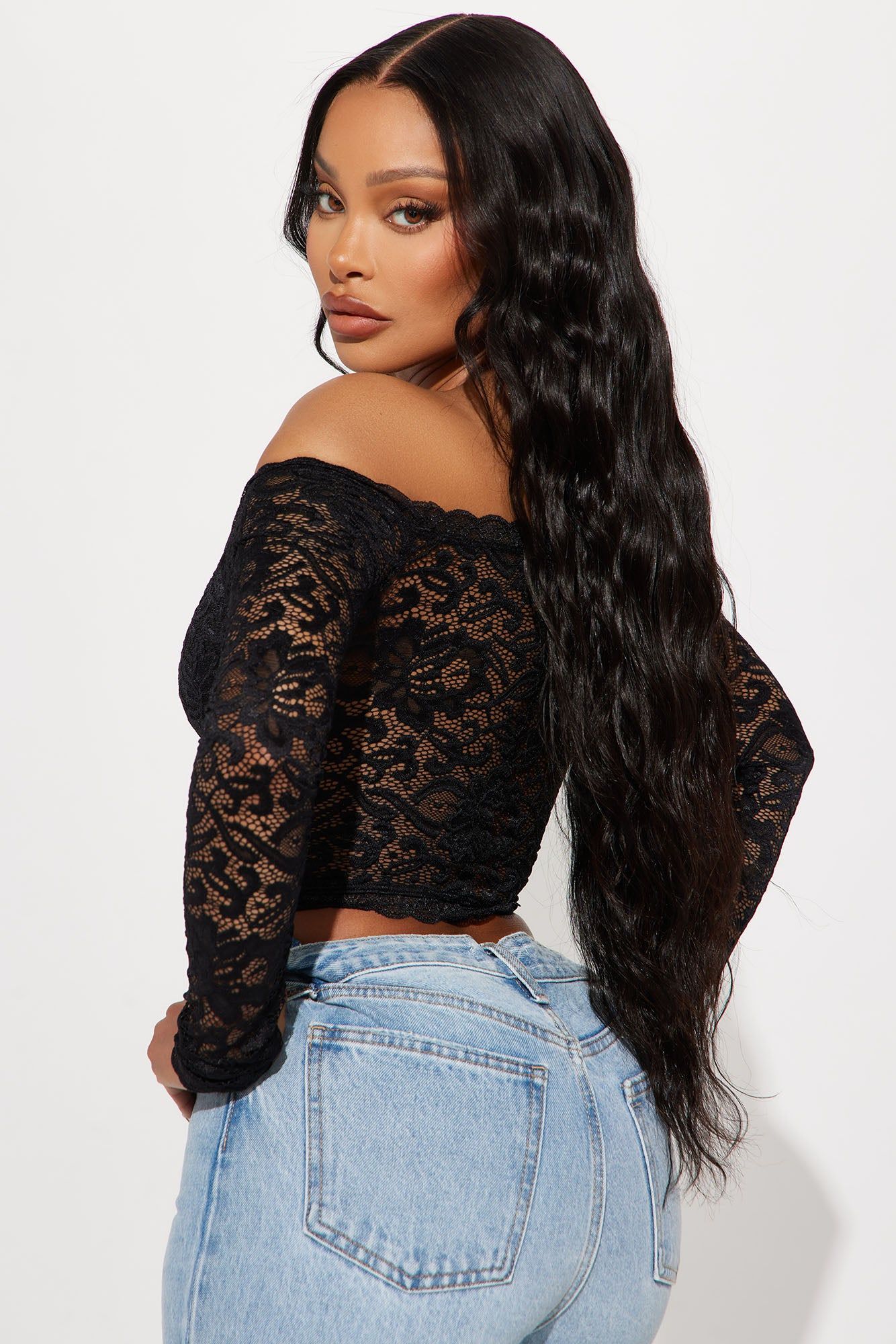 Emma Lace Off Shoulder Top - Black sold by Fashion Nova product image thumbnail 3