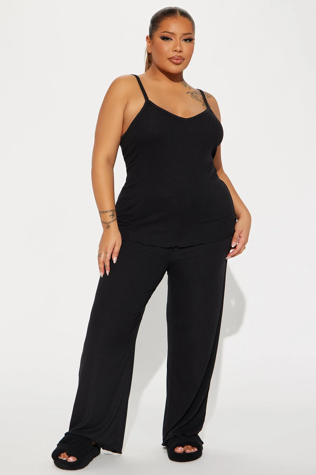 Comfy Mood Ribbed PJ Pant Set - Black sold by Fashion Nova product image thumbnail 4