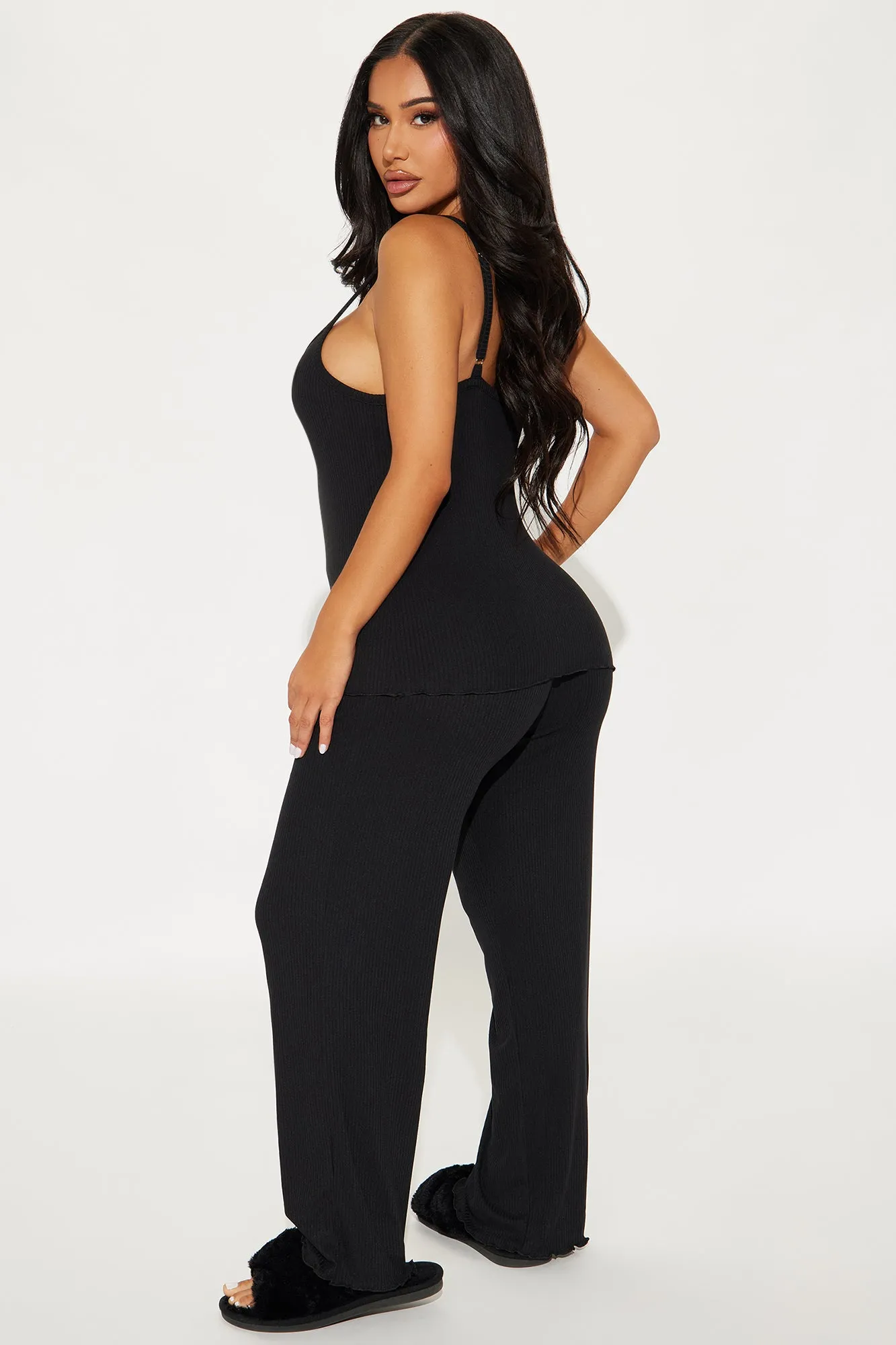 Comfy Mood Ribbed PJ Pant Set - Black sold by Fashion Nova product image thumbnail 3