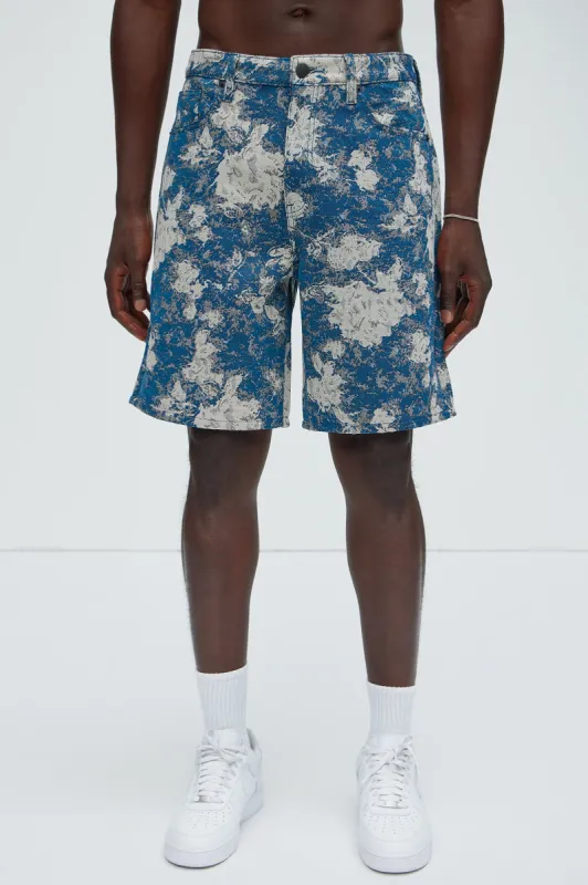 Millie Tapestry Shorts - Blue/combo sold by Fashion Nova