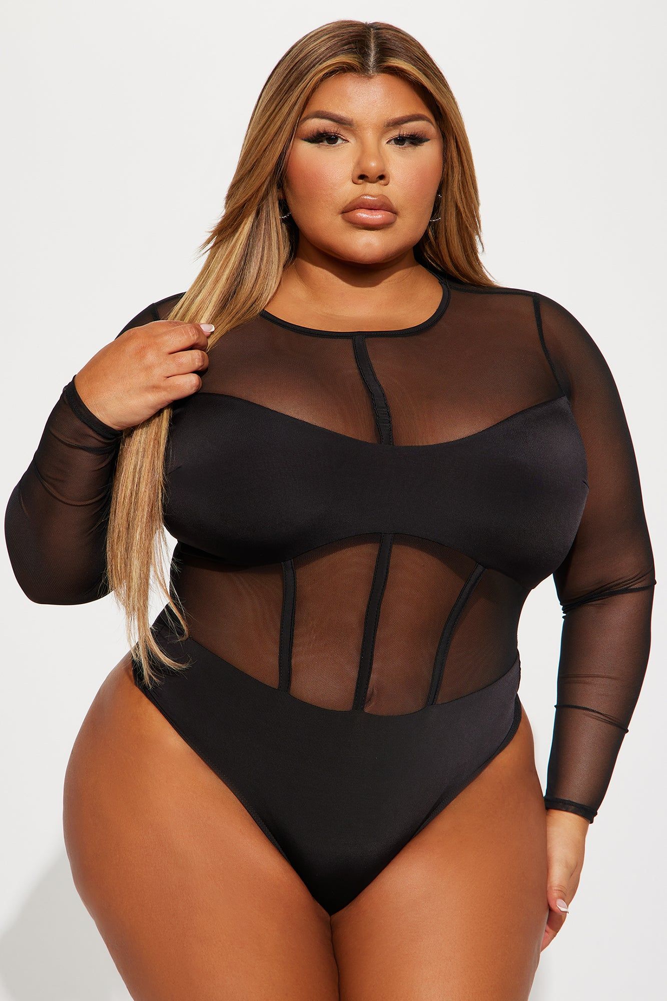 Lights Out Mesh Bodysuit - Black sold by Fashion Nova product image thumbnail 5